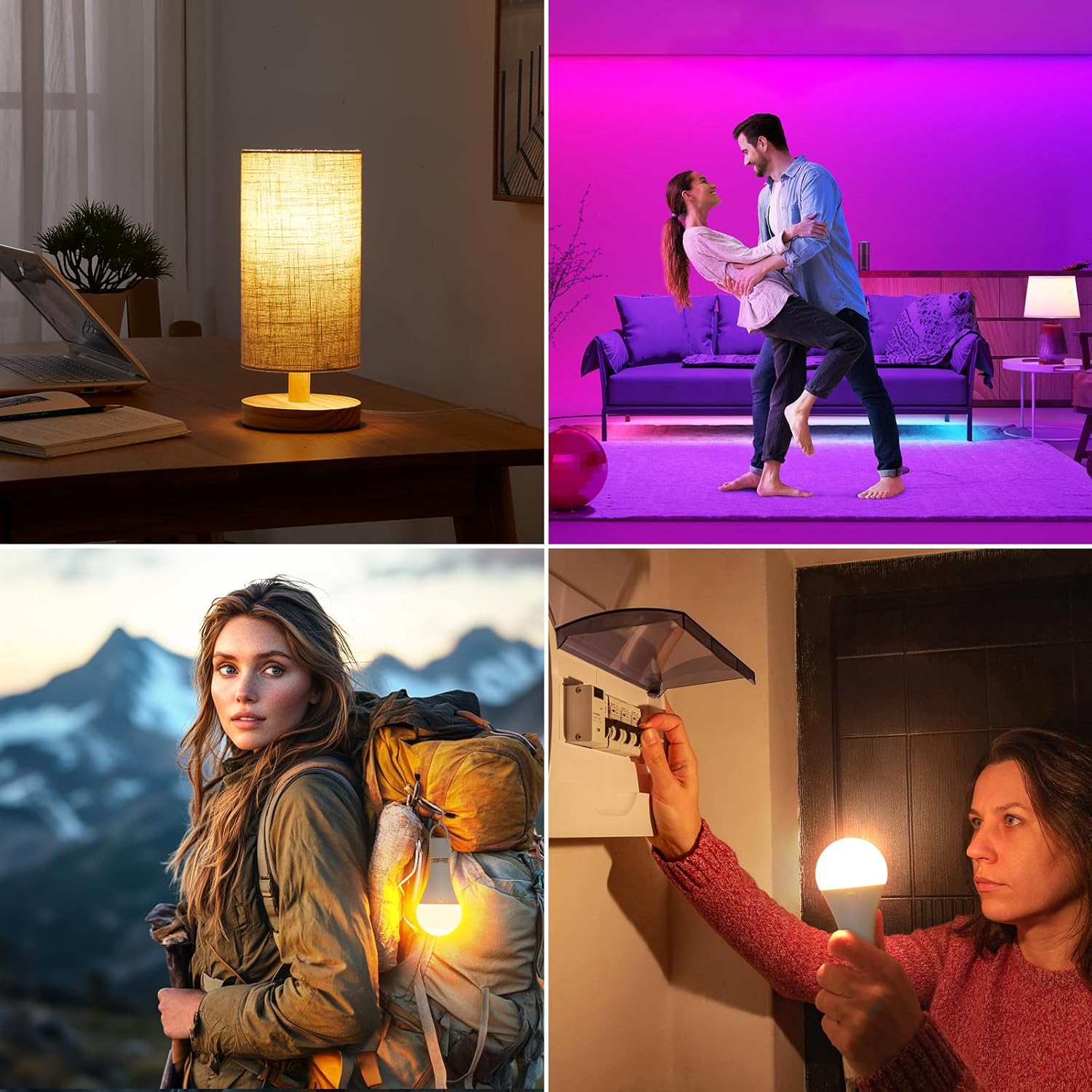 LuminWick Flameless LED Bulb – Smoke-Free, Cool-Touch Night Light for Bedroom, Hallway, and Blackout Kits