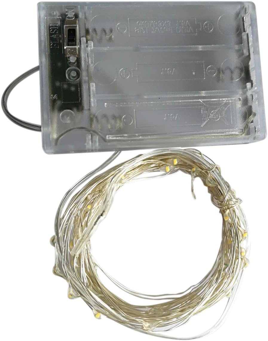 LUMIO Portable Fairy Lights 2-Pack for Patio and Camping – Battery Operated Silver Wire LED String Lights 16.4ft Warm White, No Outlet Needed