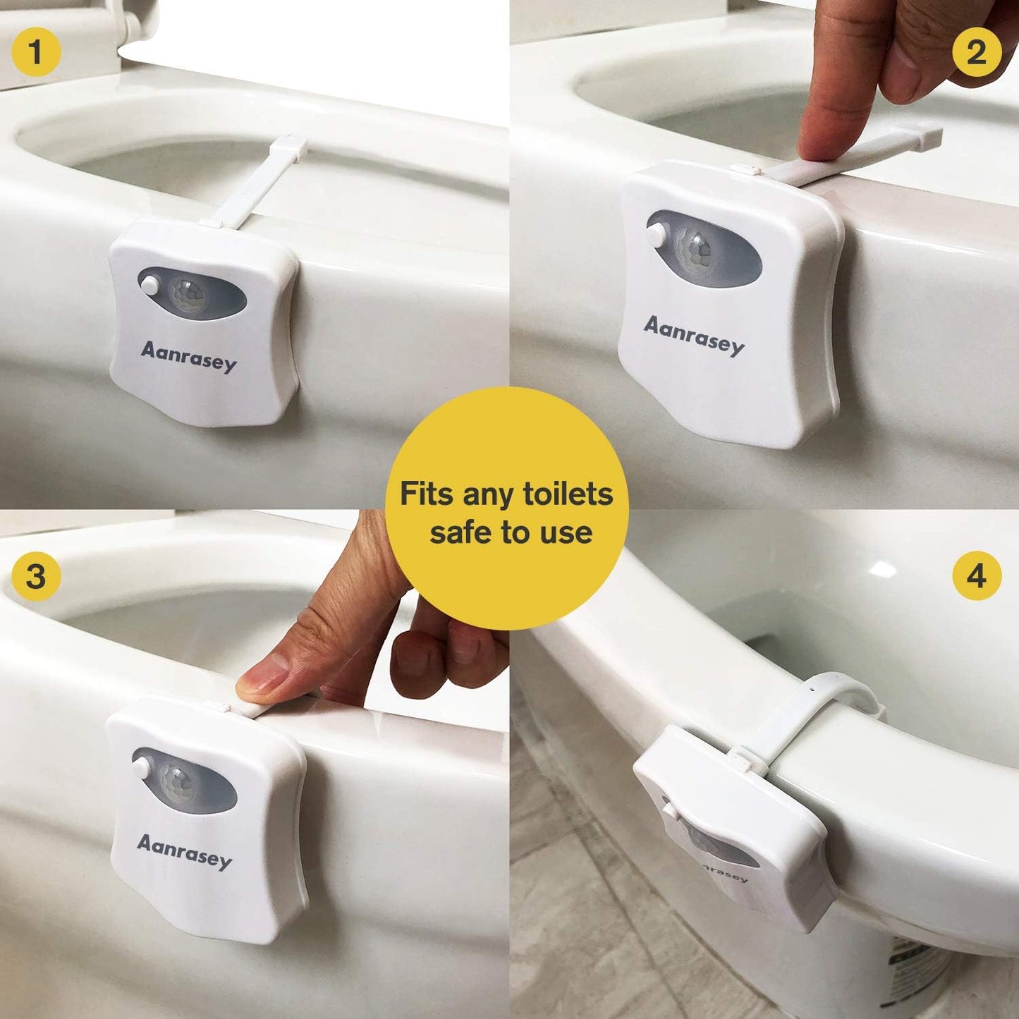 LumiPals Toilet Night Light – Fall Prevention Night Light for Elderly, Motion Activated Bathroom Safety LED