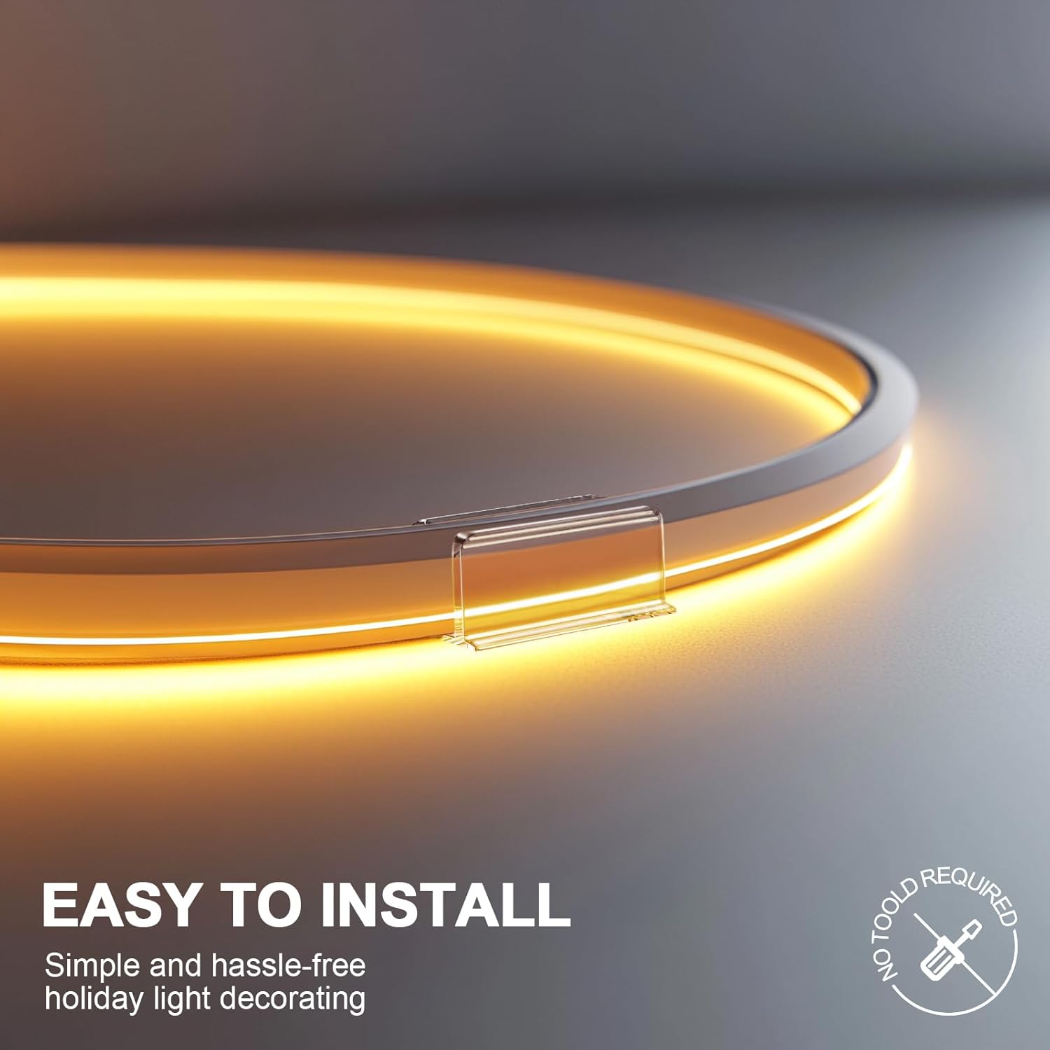Lumistrip Weatherproof Neon Rope Light Clips - UV-Resistant Adhesive Mounts for Patio LED Displays