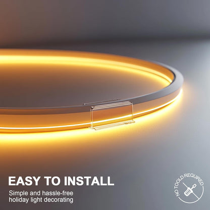 Lumistrip Weatherproof Neon Rope Light Clips - UV-Resistant Adhesive Mounts for Patio LED Displays