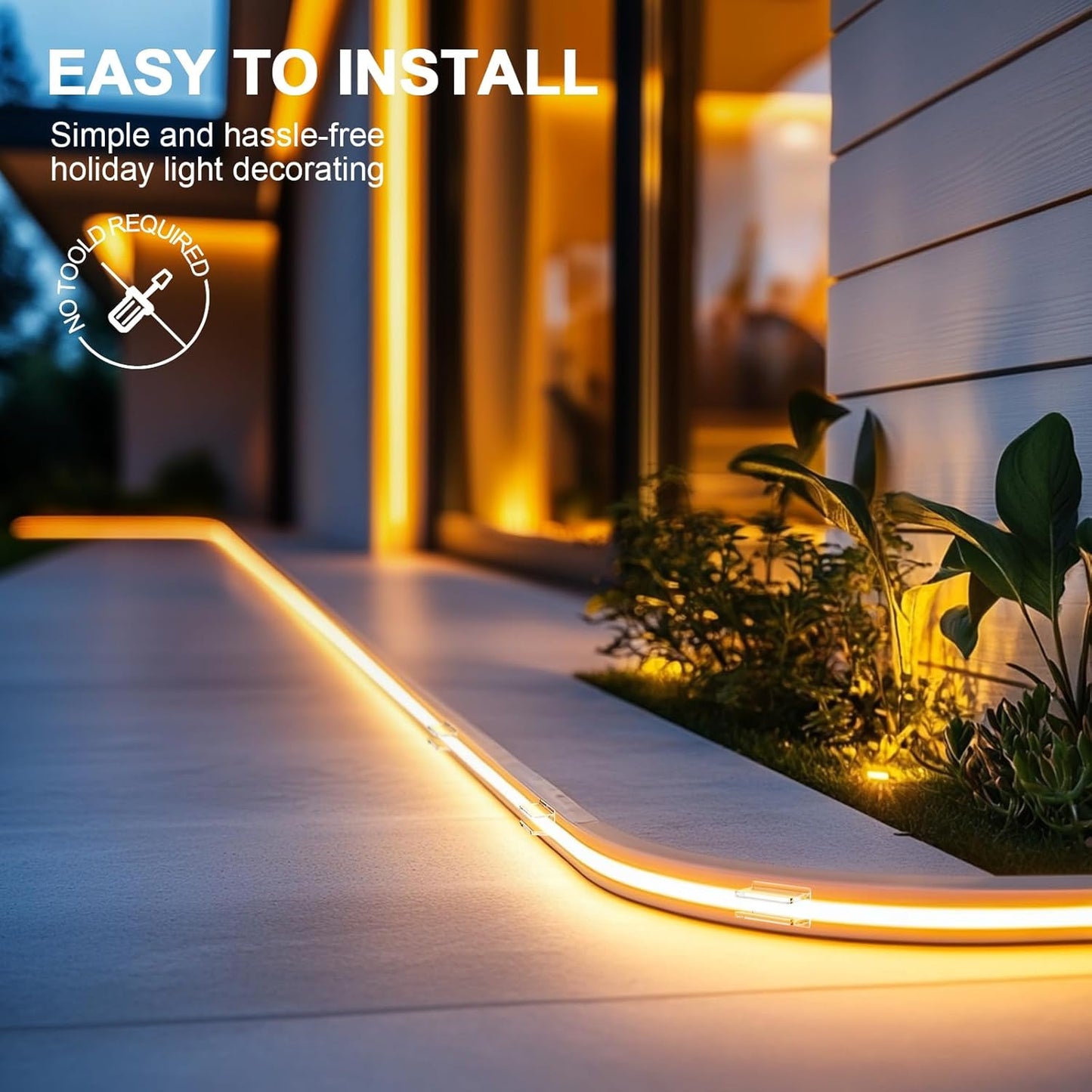 Lumistrip Weatherproof Neon Rope Light Clips - UV-Resistant Adhesive Mounts for Patio LED Displays