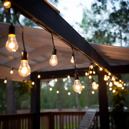 Lumivo Outdoor String Light Hooks – Heavy-Duty Adhesive Clips for Patio, Deck, and Backyard Hanging