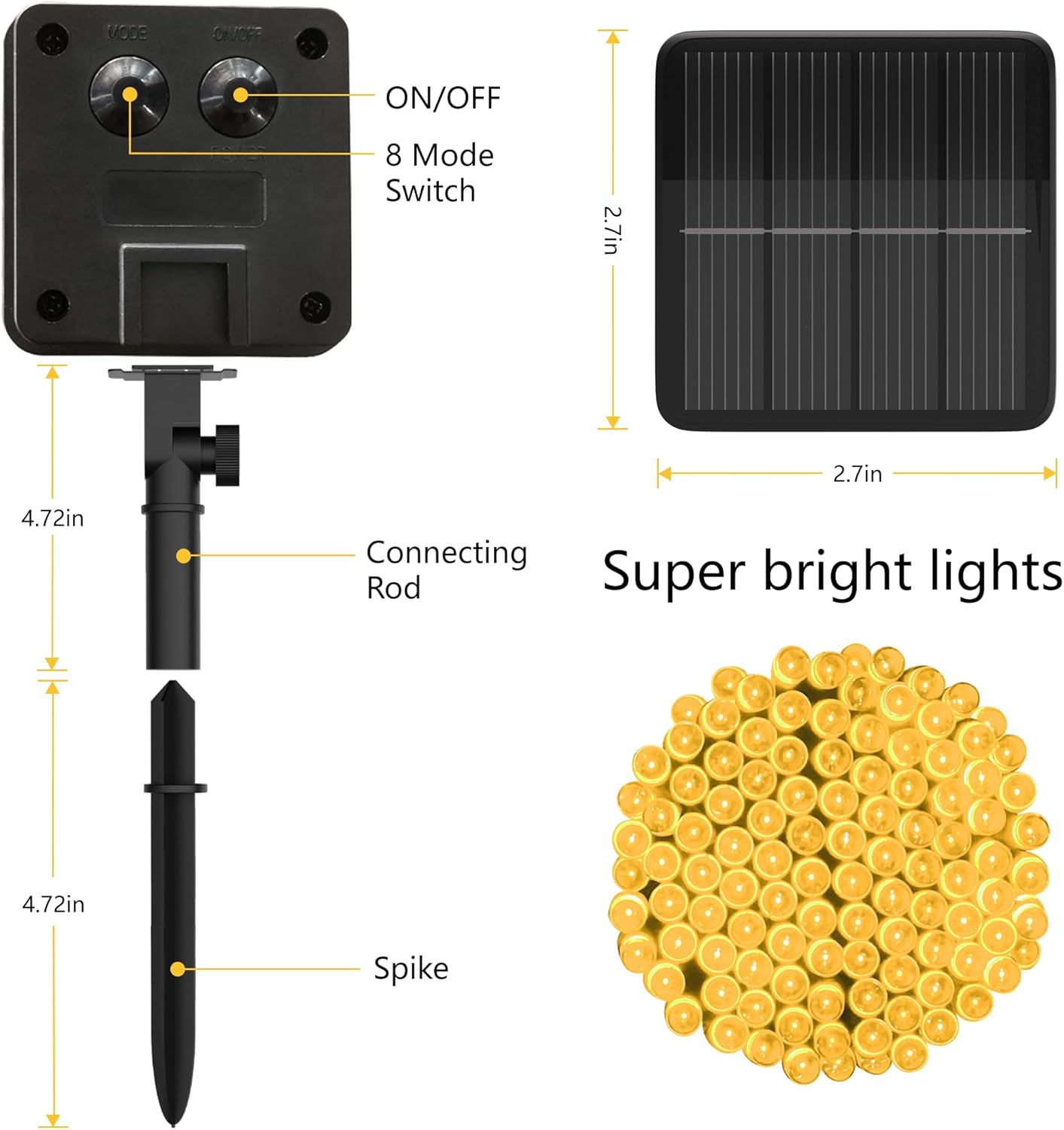 Lumivox Solar String Lights – Thoughtful Birthday Gift for Mom, Women, and Housewarmings with 8 Modes