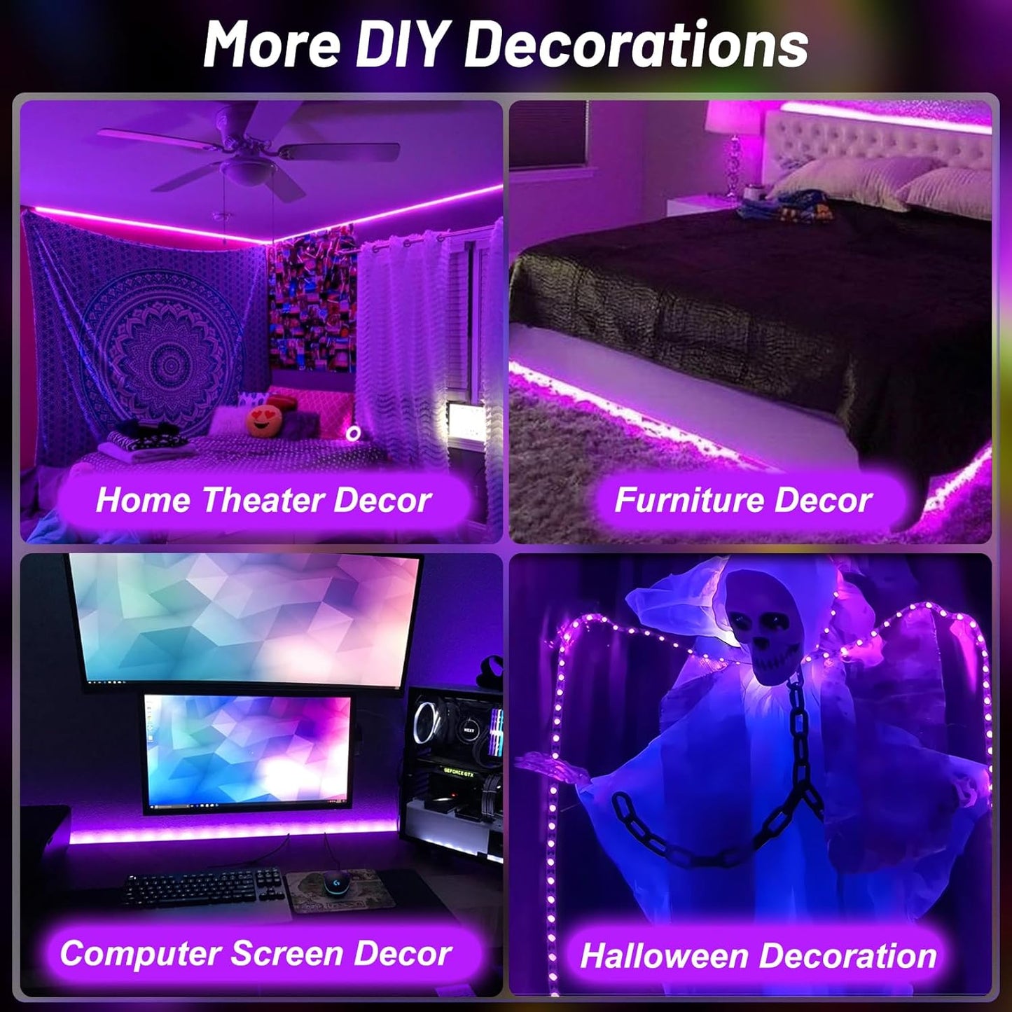 LumoGlow UV Strip Light – Cozy Home Atmosphere Lighting for Display Cabinets and Shelves