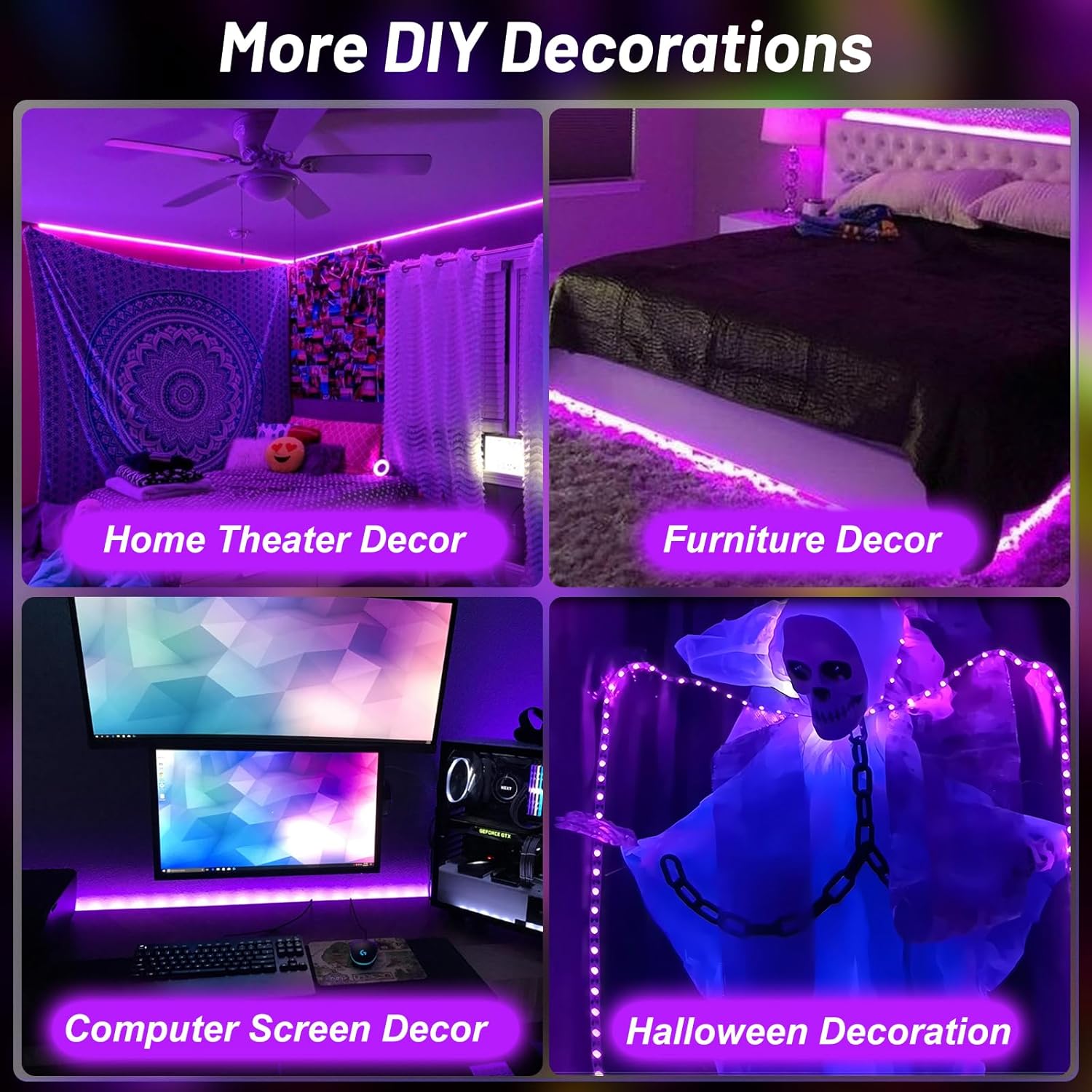 LumoGlow UV Strip Light – Cozy Home Atmosphere Lighting for Display Cabinets and Shelves
