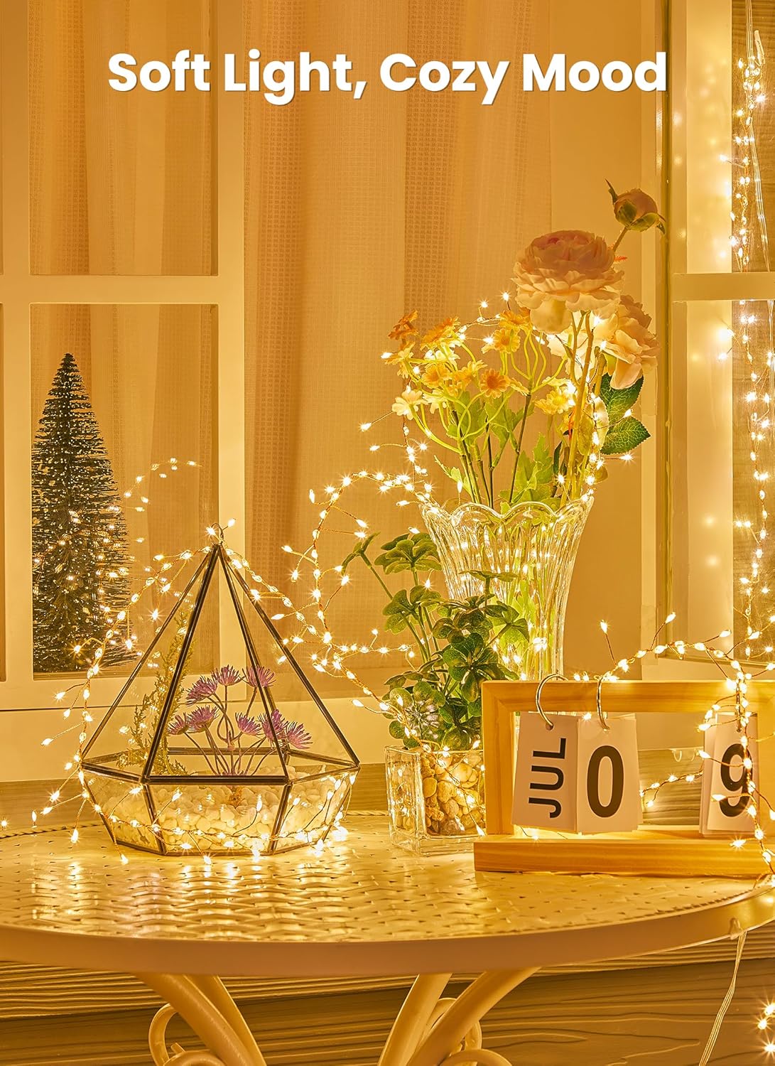 Lumoonos Cluster Firecracker Lights – Cozy Bedroom Decor for Living Room and Headboard Ambiance