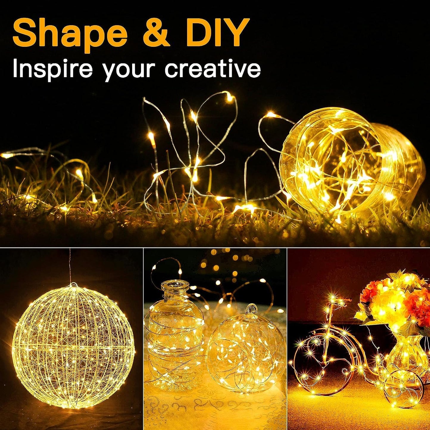Lumoonos Starry String Lights – Ambient Living Room Accent for Bookshelves, Headboards, and Nooks