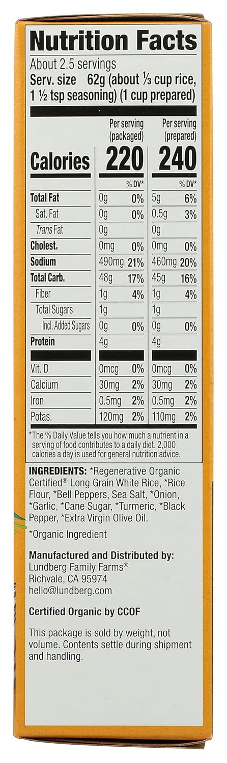 Lundberg Family Farms Organic Yellow Rice Mix – Quick Microwave Side for Busy Weeknight Dinners