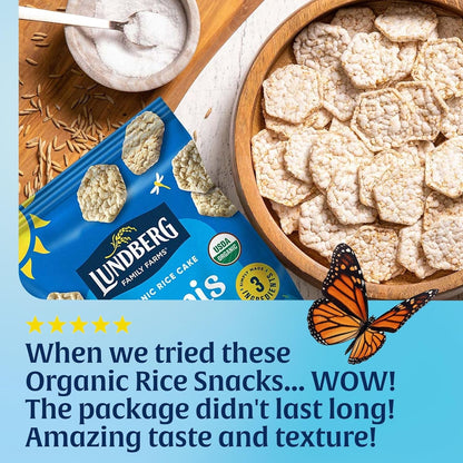 Lundberg Organic Rice Cake Minis – Lunchbox Snack for Picky Kids, Original Sea Salt Gluten-Free