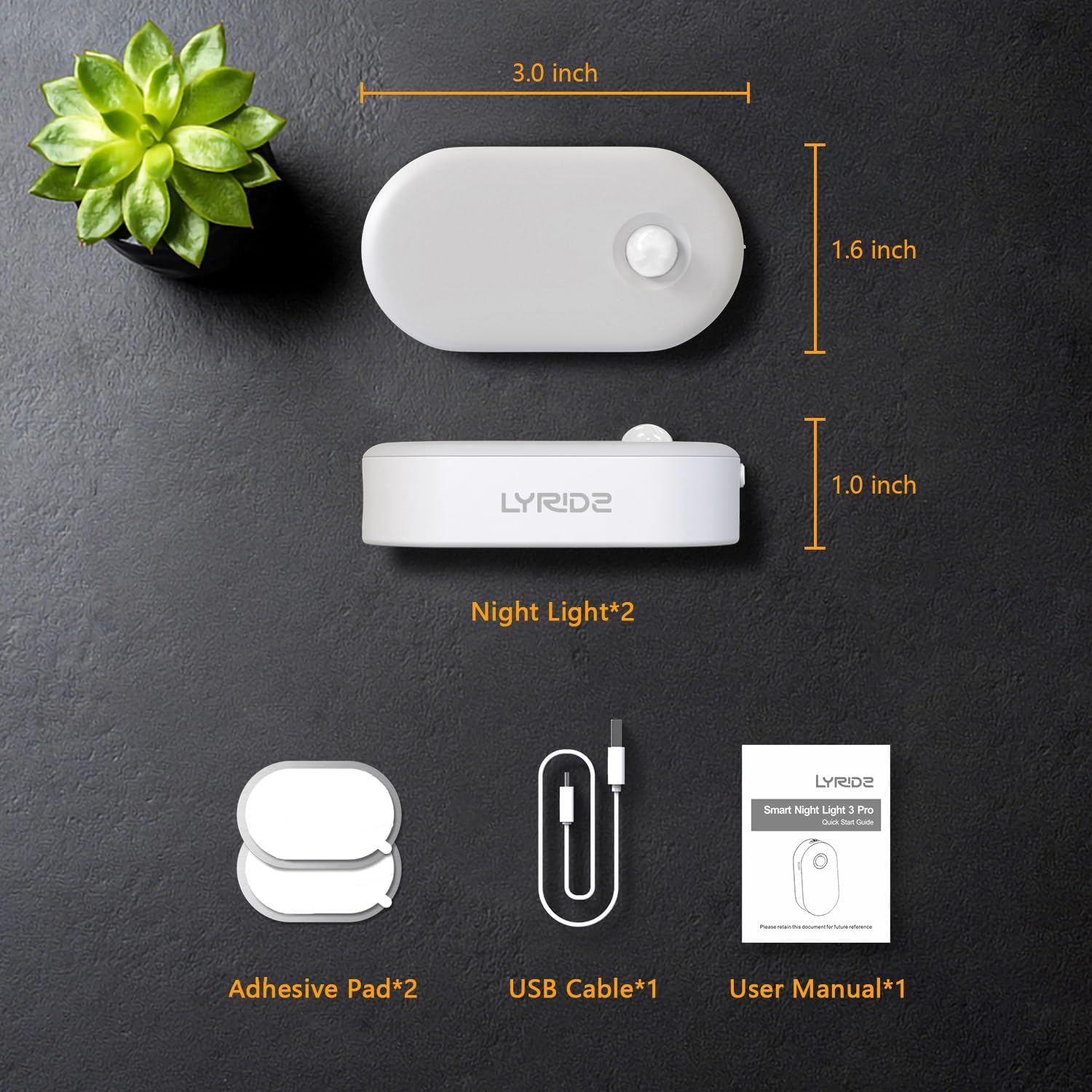 Lyridz Rechargeable Night Light 2 Pack, Thoughtful Housewarming Gift for New Homeowners and First Apartment Renters