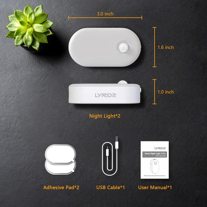 Lyridz Rechargeable Night Light 2 Pack, Thoughtful Housewarming Gift for New Homeowners and First Apartment Renters