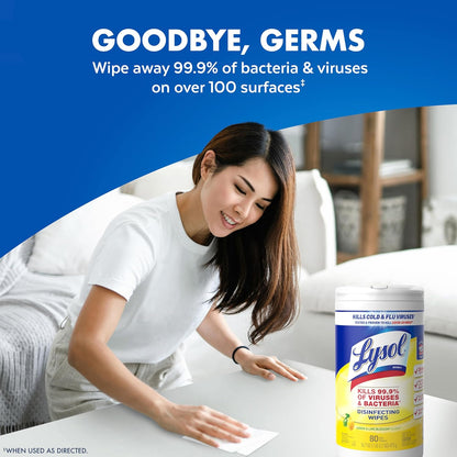 Lysol Disinfecting Wipes Bundle, Child-Safe Nursery and Playroom Surface Cleaner, 3x80 ct Multi-Surface Wipes for Family Homes