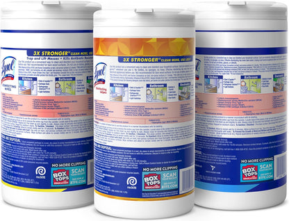 Lysol Disinfecting Wipes Bundle, Child-Safe Nursery and Playroom Surface Cleaner, 3x80 ct Multi-Surface Wipes for Family Homes