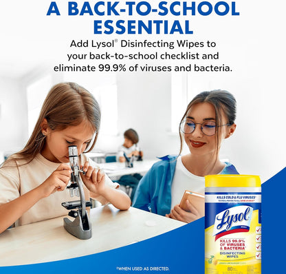 Lysol Disinfecting Wipes Bundle – Flameless Germ-Kill Starter Kit for Kitchens, Pet-Safe Daily Surface Sanitizing, 80 Count