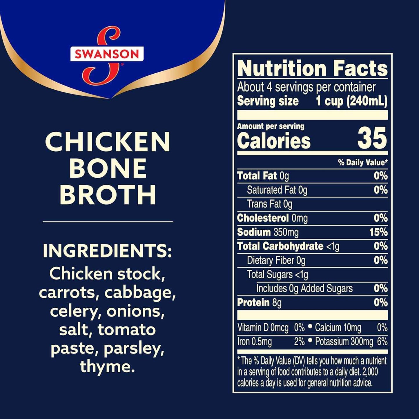 Swanson Chicken Bone Broth – 32 oz Clean-Label Staple for Intentional Home Cooking