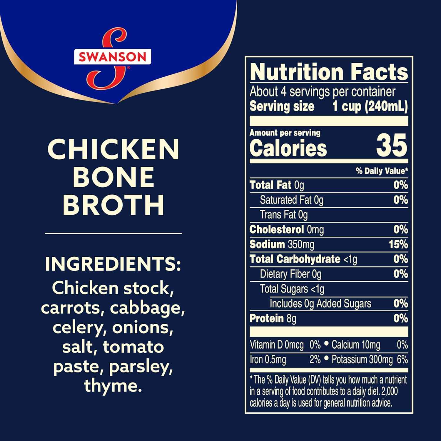 Swanson Chicken Bone Broth – 32 oz Clean-Label Staple for Intentional Home Cooking