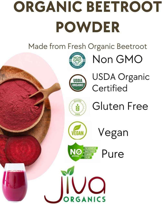Jiva Organics Beet Root Powder 1.25 LB – Pure Organic Superfood for Daily Smoothies and Morning Wellness Rituals