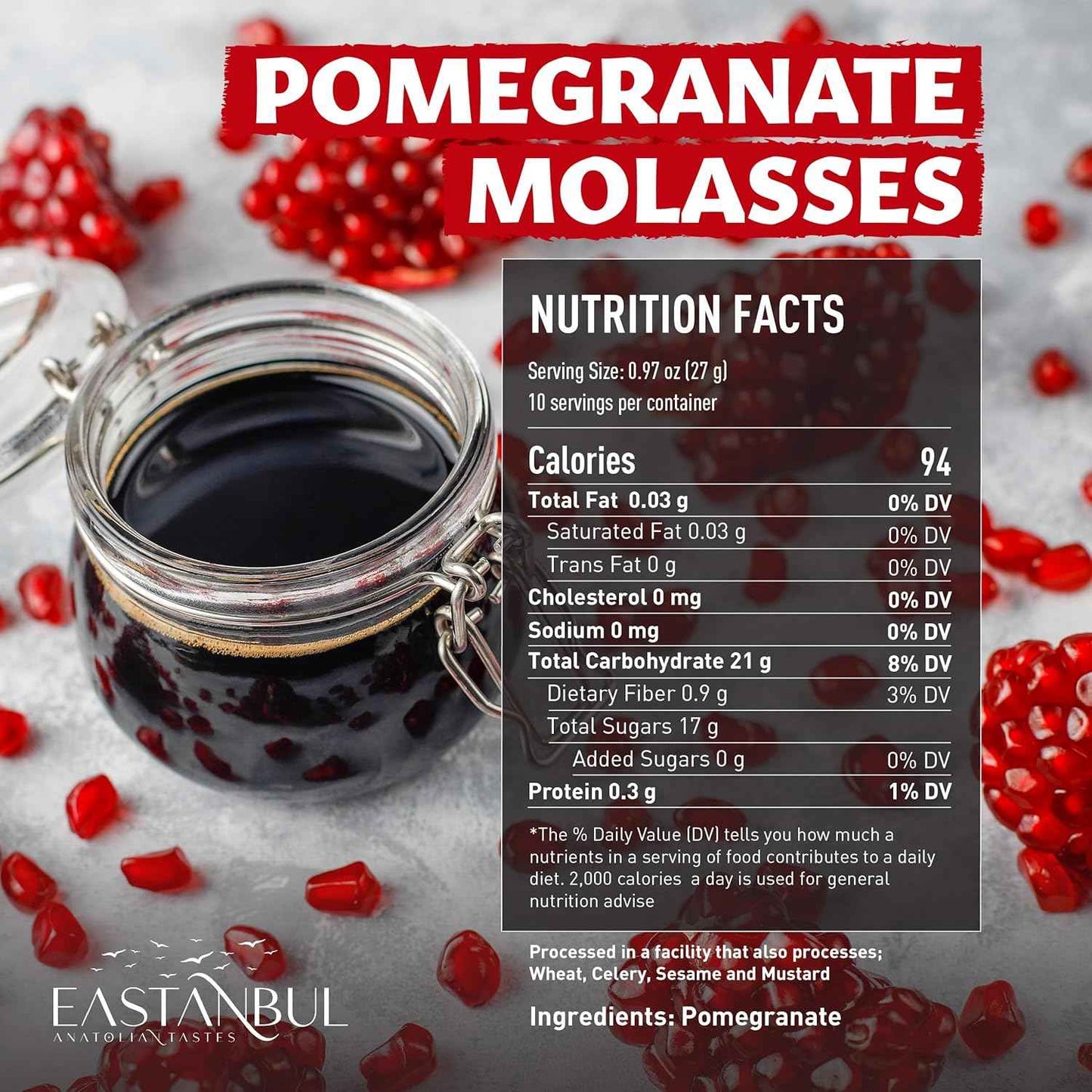 Eastanbul Pomegranate Molasses – Premium Artisanal Concentrate for Elevated Gourmet Entertaining