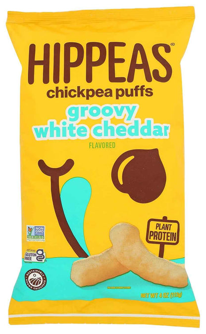 Hippeas Chickpea Puffs – Mindful Snacking for Home Wellness Routines, Vegan White Cheddar