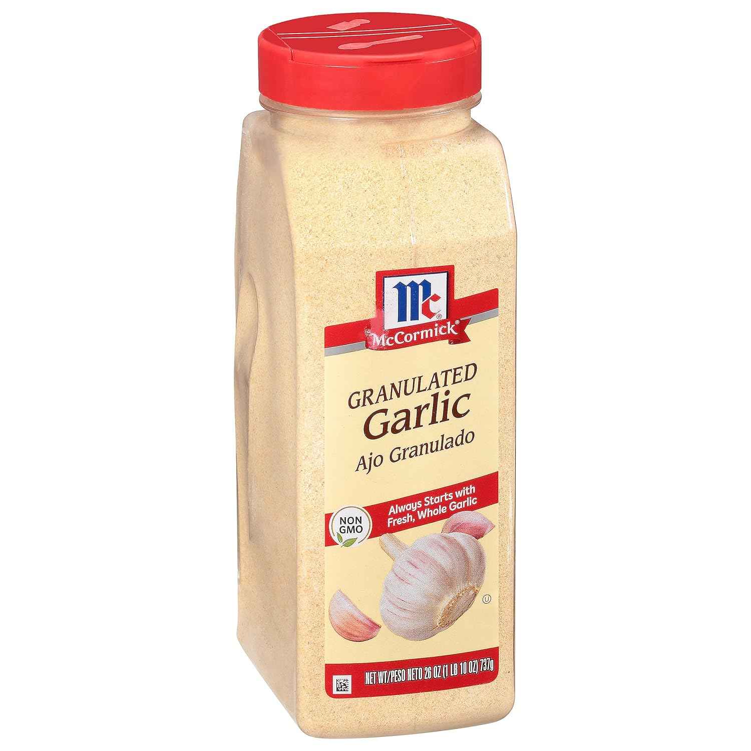 McCormick Granulated Garlic 26 oz – Clean-Label Seasoning for Vegan, Low-Carb, and Kosher Lifestyles