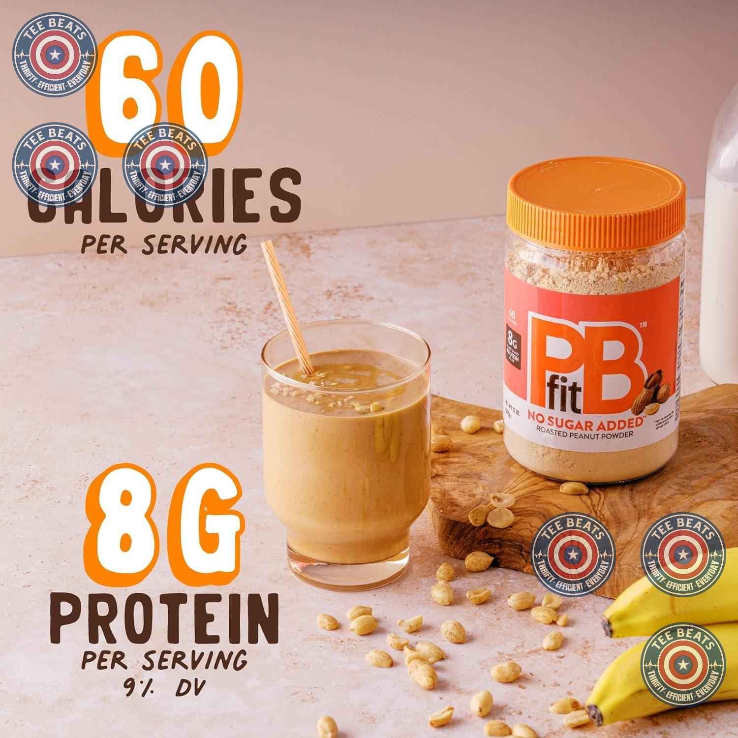 PBfit No Sugar Added Peanut Butter Powder for Clutter-Free Pantry, Three-Ingredient Protein for Simple Living
