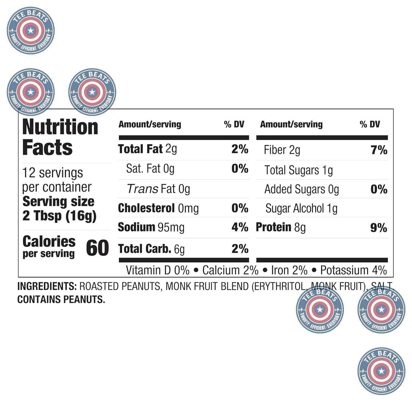 PBfit 7 Ounce Monk Fruit Sweetened Peanut Butter Powder for Blood Sugar Friendly Wellness Diets, 8g Protein Powdered Spread for Keto and Diabetic Friendly Breakfasts