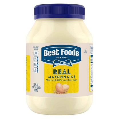 Best Foods Real Mayonnaise for Camping Cookouts and Patio Burger Toppings, Made With 100% Cage-Free Eggs, 20 oz