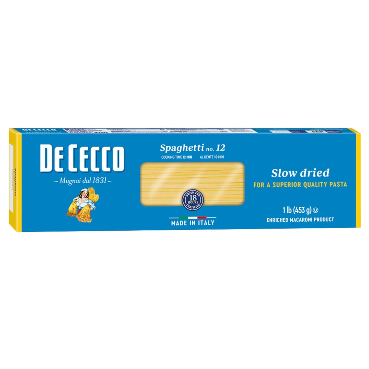 made with 100% durum wheat semolina (high-protein, hard wheat variety)