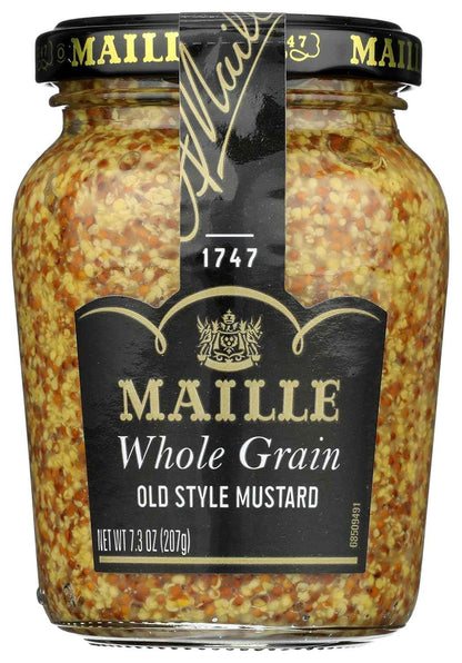 Maille Mustard Old Style – Versatile Backyard BBQ Glaze, 7.3 oz Glass Jar for Grilled Meats and Pretzels