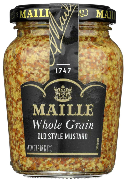 Maille Mustard Old Style – Versatile Backyard BBQ Glaze, 7.3 oz Glass Jar for Grilled Meats and Pretzels