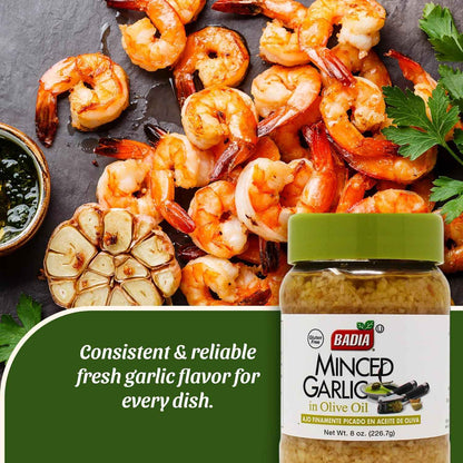 Badia Pre-Minced Garlic in Olive Oil – Compact Camping Seasoning for Outdoor Grill Stations