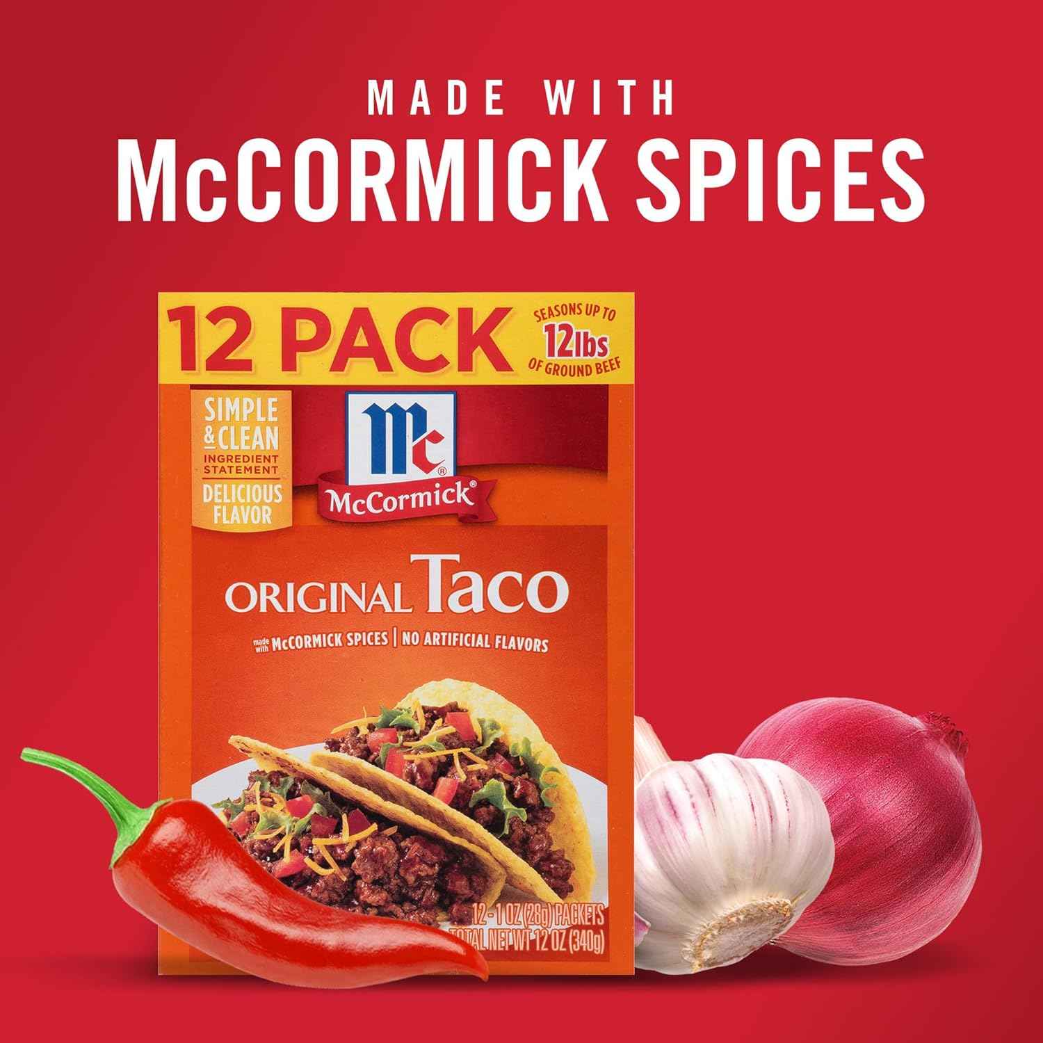 McCormick Taco Seasoning Mix – 1 oz Portion Packs for Camping and RV Trip Cooking