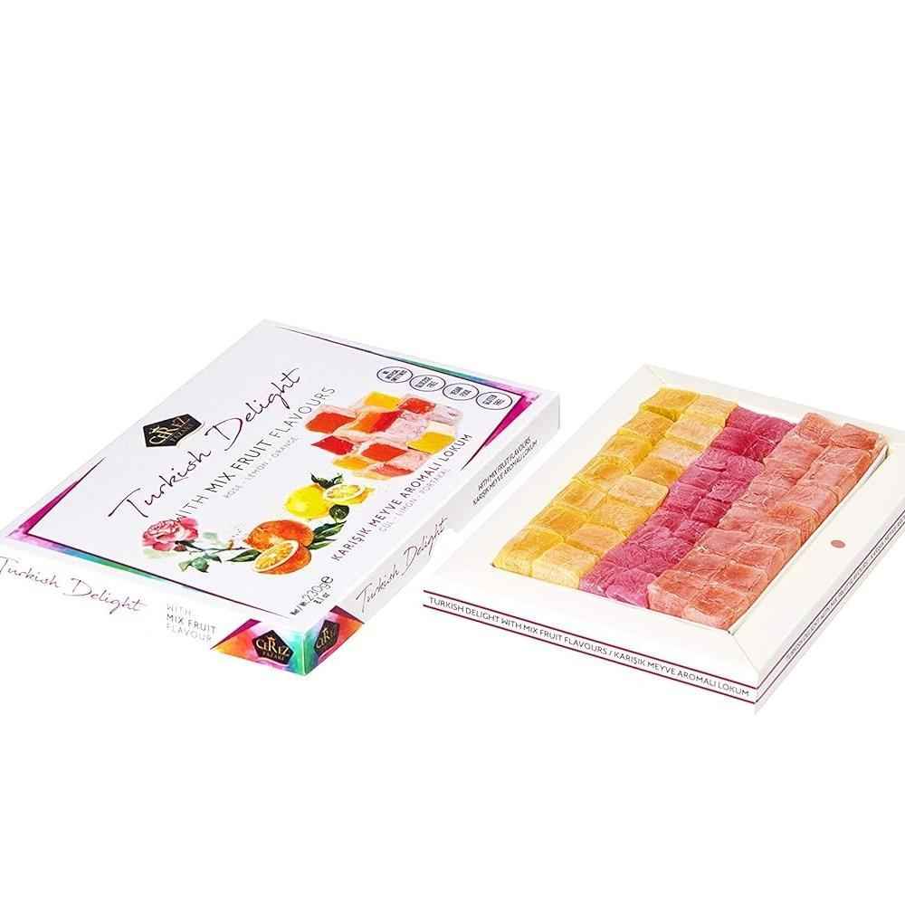 Cerez Pazari Assorted Lokum in Rose, Orange and Lemon – Crafted Confections for Elevated Entertaining, Hand-Cut Vegan Candy