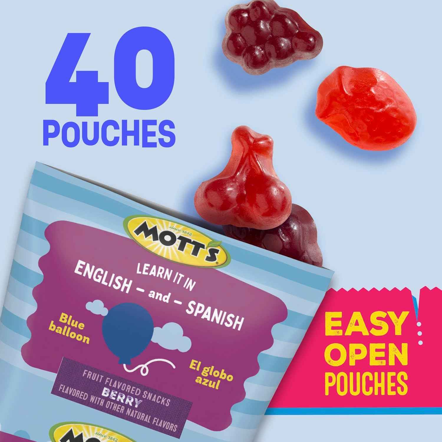 Mott's Gluten Free Fat Free Halloween Fruit Snacks – Wellness Friendly Vitamin C Snack for Celiac and Allergy Lifestyles, 40 Ct