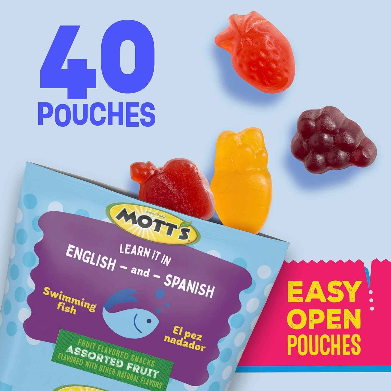 Mott's Assorted Chewy Fruit Snacks for Trick or Treat Night – Individually Wrapped On the Go Halloween Treat, 32 oz Box