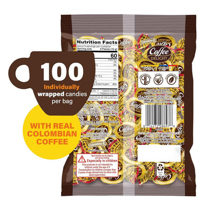 Colombina Coffee Delight Hard Candy – Holiday Stocking Stuffer and Secret Santa Pick for Coworkers, 100 Count