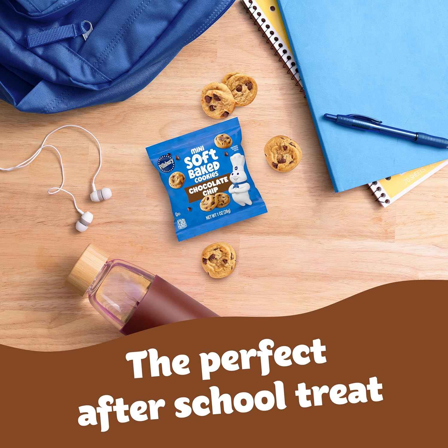 Pillsbury Mini Soft Baked Cookies – Travel-Friendly Grab-and-Go Cookie Snack Bags for Hiking, Car Rides & Outdoor Adventures