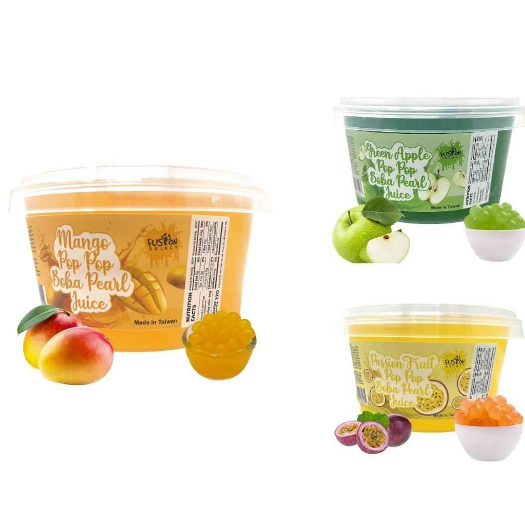 Fusion Select Popping Boba Pearls Strawberry – Refreshing Add-In for Wind-Down Mocktails and Self-Care Drinks