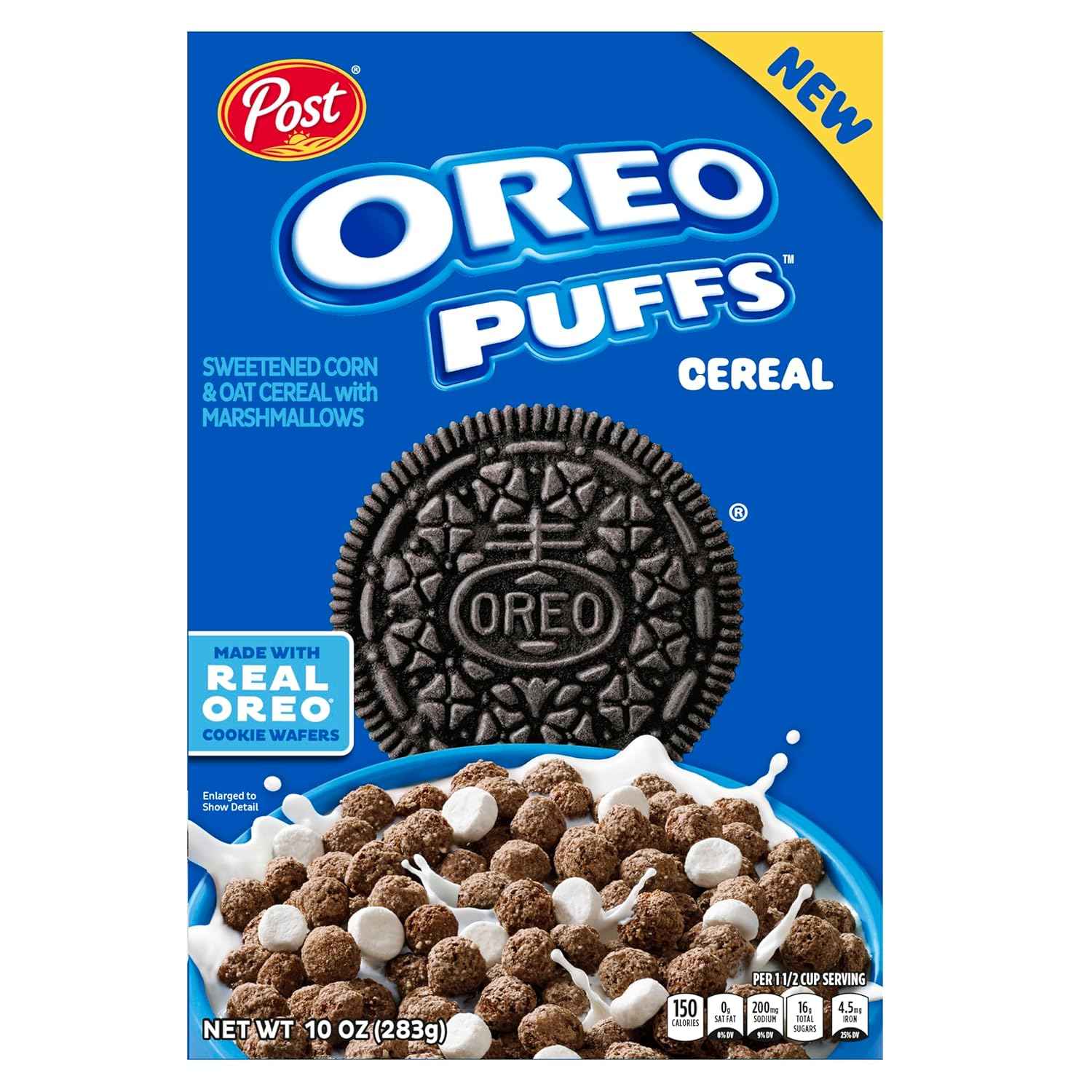 Post Oreo Puff Cereal – Portable Chocolate Snack for Camping Trips and Road Trip Lunches, 10 oz Box