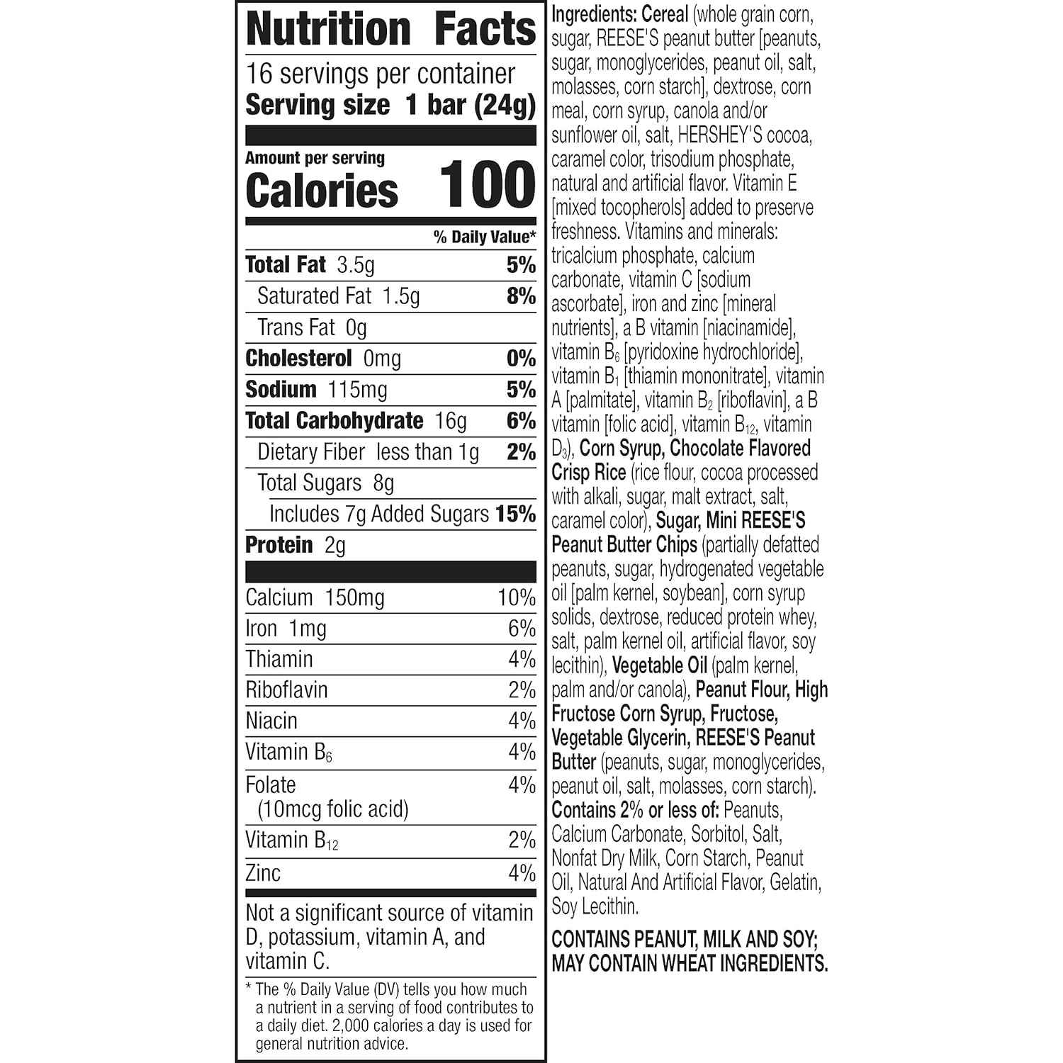 Reese's Puffs Cereal Bars – Desk-Drawer Midday Energy Snack for Busy Professionals, 16 ct Peanut Butter