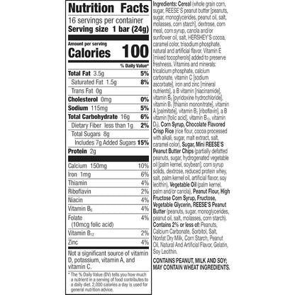 Reese's Puffs Cereal Bars – Desk-Drawer Midday Energy Snack for Busy Professionals, 16 ct Peanut Butter