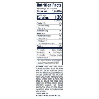 Zbar Protein Chocolate Chip Bars - Clean Label Kids Snack with Organic Oats and No Artificial Preservatives, 5g Protein (15 Pack)