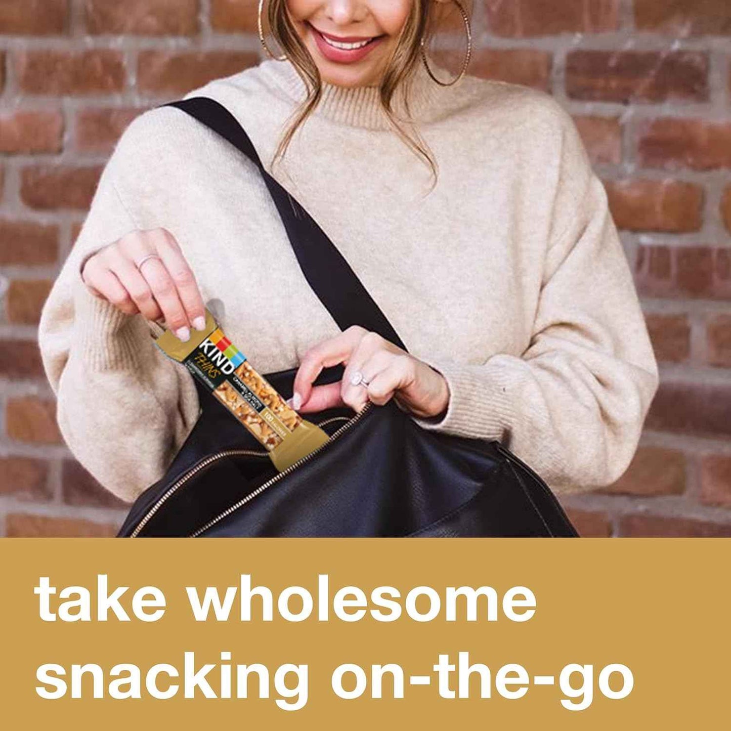 KIND THINS Caramel Almond & Sea Salt – 100-Calorie Desk Snack for Focused Workdays and Study Sessions