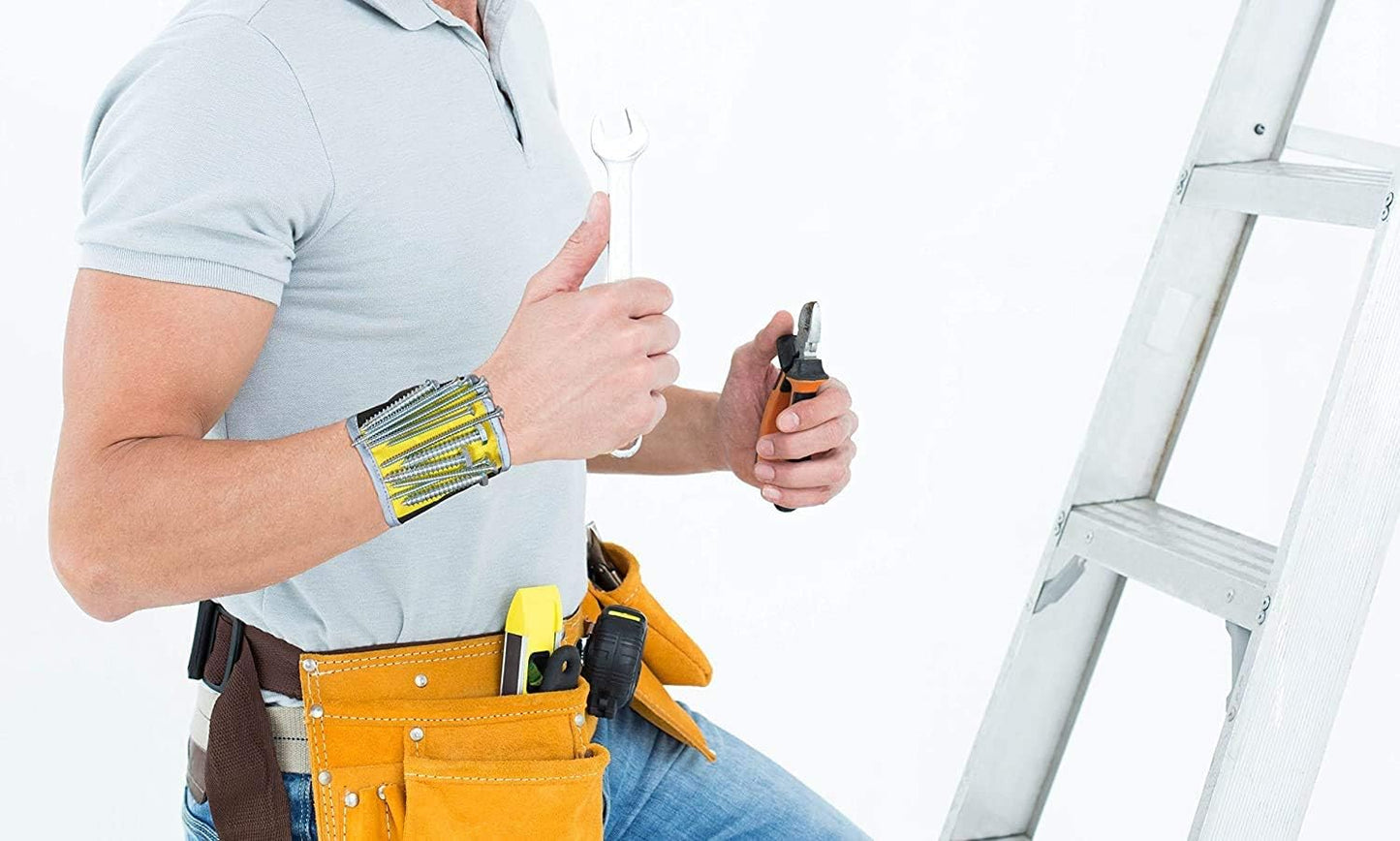 Magnelex Magnetic Wristband – Hands-Free Screw and Drill Bit Holder for Home Workshop and Garage DIY Projects