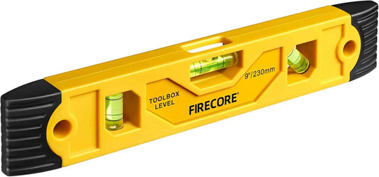 Firecore Compact Magnetic Level 9 in – Quick Angle Reference for Carpenters and Masonry Job Sites