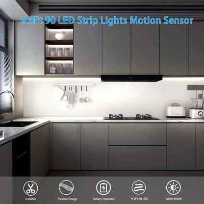 echosari Wireless Motion Strip — Tool Free Minimalist Lighting for Clutter Free Closets and Drawers