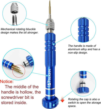 PTSLKHN 5-in-1 Travel Screwdriver – Pocket-Sized Repair Tool for Camping Trips, Road Trips, and Backcountry Adventures