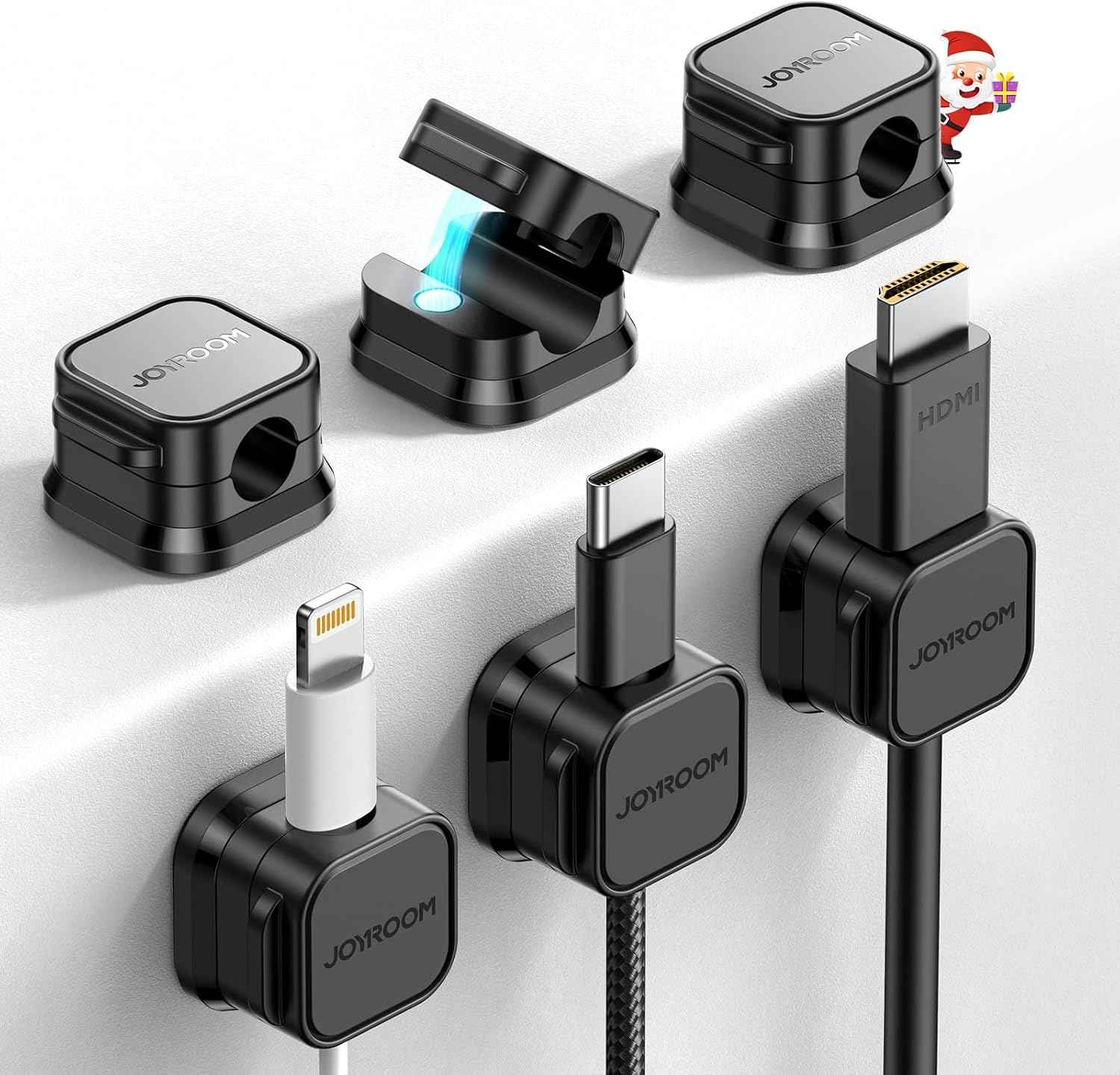 JOYROOM Magnetic Cable Clips 6 Pack, Practical Housewarming Gift for New Homeowners Who Love an Organized Space
