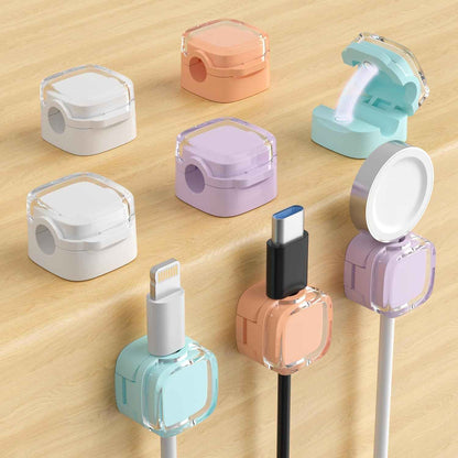 Minimalist Cable Clips for Clean Desk Setup — Small Magnetic Cord Holder in Neutral Tones, 8-Pack